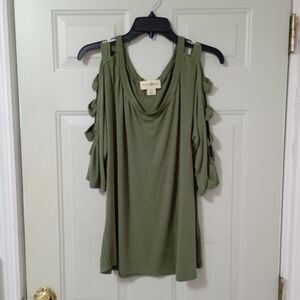 Wishful Park Green Short Sleeve Blouse, Size XL, 3/4 Sleeve Women's.